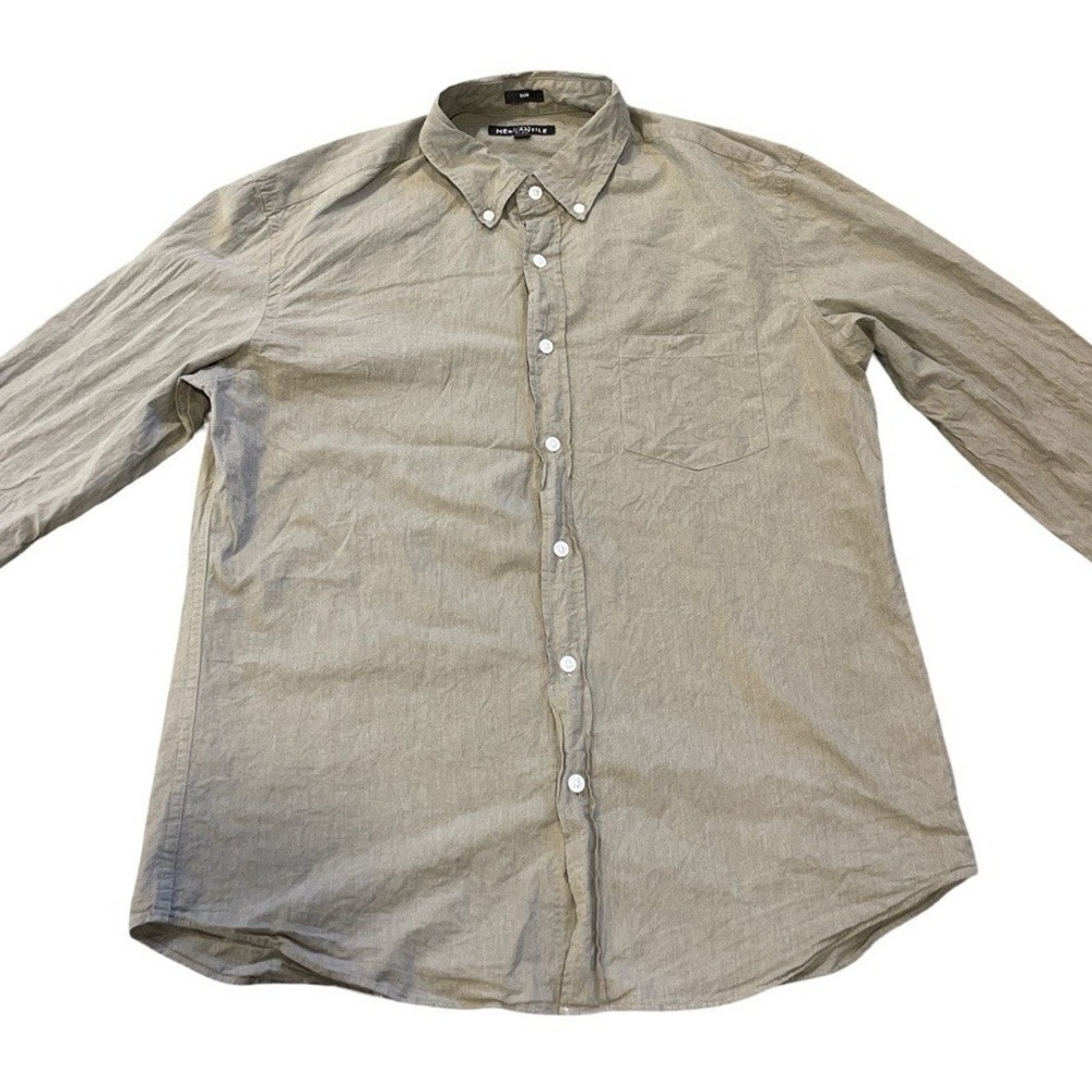 J Crew Mercantile Flex Slim Fit Button Down Shirt Men L Long Sleeve